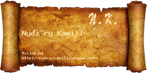 Nyáry Kamill névjegykártya
