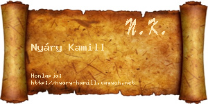 Nyáry Kamill névjegykártya